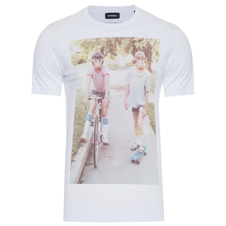 Diesel T Joe Rv 100 Men's T-Shirt Short Sleeve Ribbed Top Summer Casual Tee