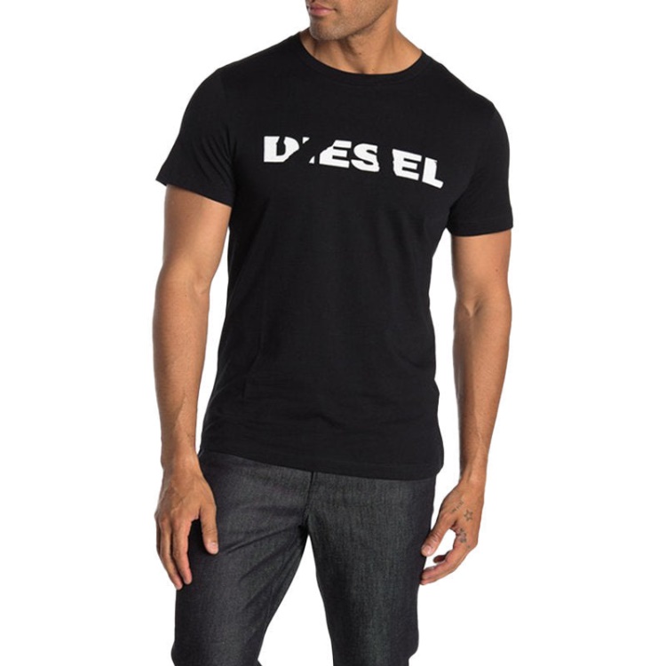 Diesel T Diego Brok Men's T Shirt Short Sleeve Cotton Tee Casual Black Summer Top