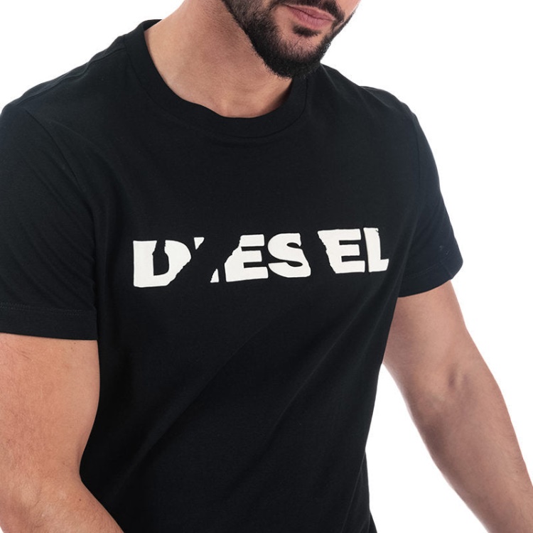 Diesel T Diego Brok Men's T Shirt Short Sleeve Cotton Tee Casual Black Summer Top