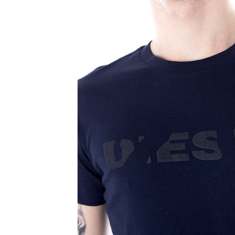 T Diego Brok Men's T Shirt Short Sleeves Crew Neck Casual Summer Tee Navy Diesel