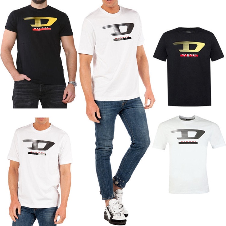 T Just Y4 Men's T Shirt Crew Neck Short Sleeve Casual Cotton Tee Diesel