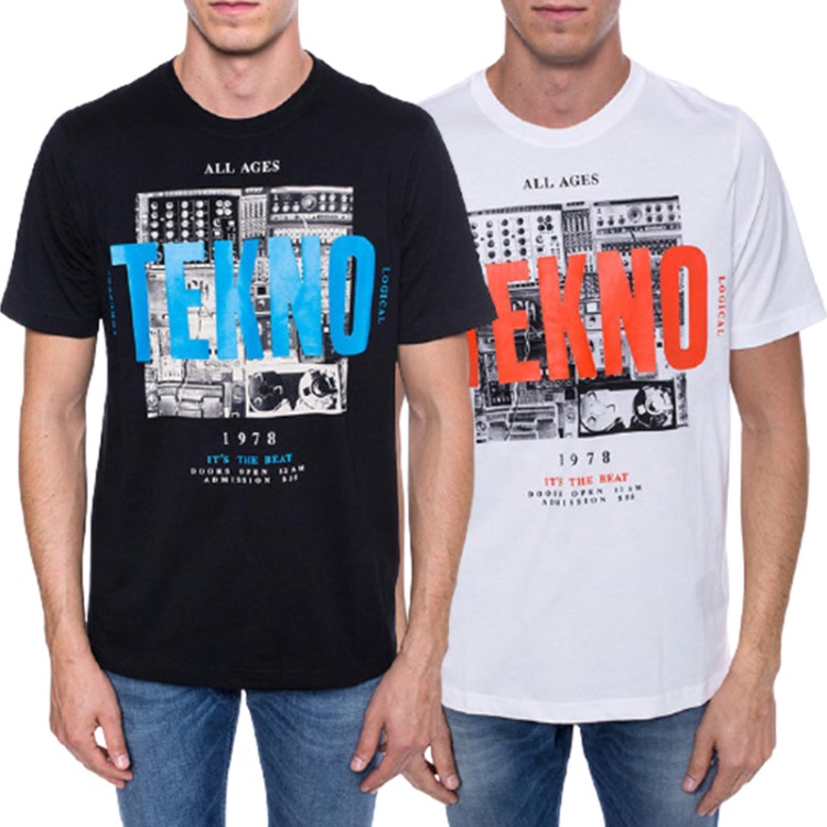 Black/Orange/White Diesel T Just Wa Men's T Shirt Short Sleeve Crew Neck Casual Cotton Tee Top Print