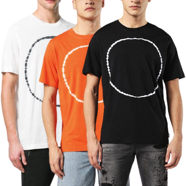 T Cereck Men's T Shirt Crew Neck Regular Fit Soft Cotton Summer Casual Tee Diesel Black/Red/Blue