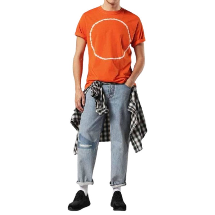 T Cereck Men's T Shirt Crew Neck Regular Fit Soft Cotton Summer Casual Tee Diesel Black/Red/Blue