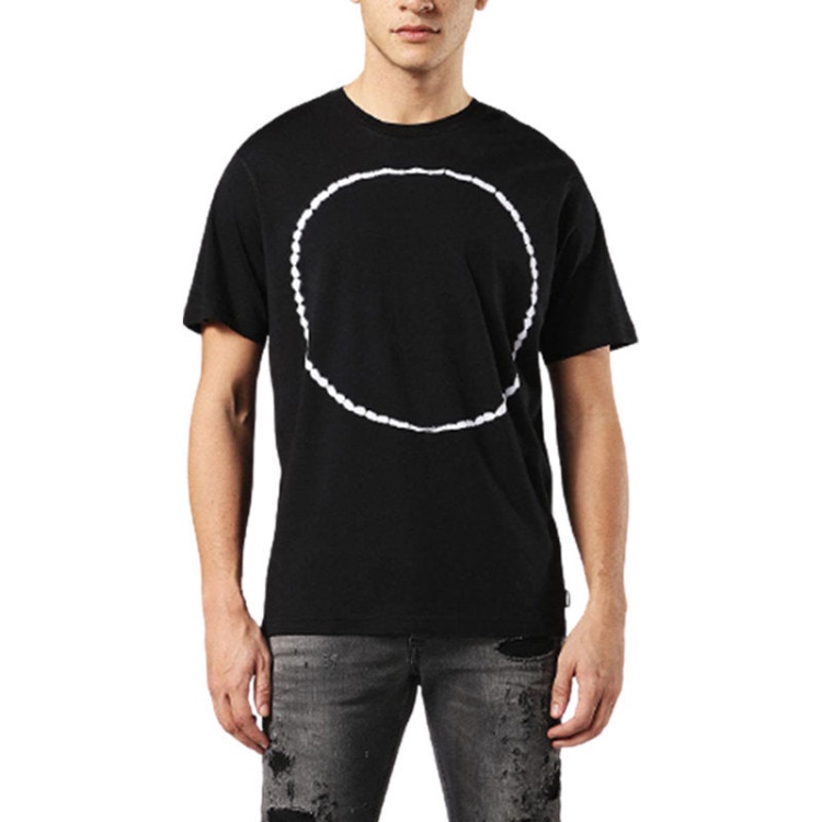 T Cereck Men's T Shirt Crew Neck Regular Fit Soft Cotton Summer Casual Tee Diesel Black/Red/Blue