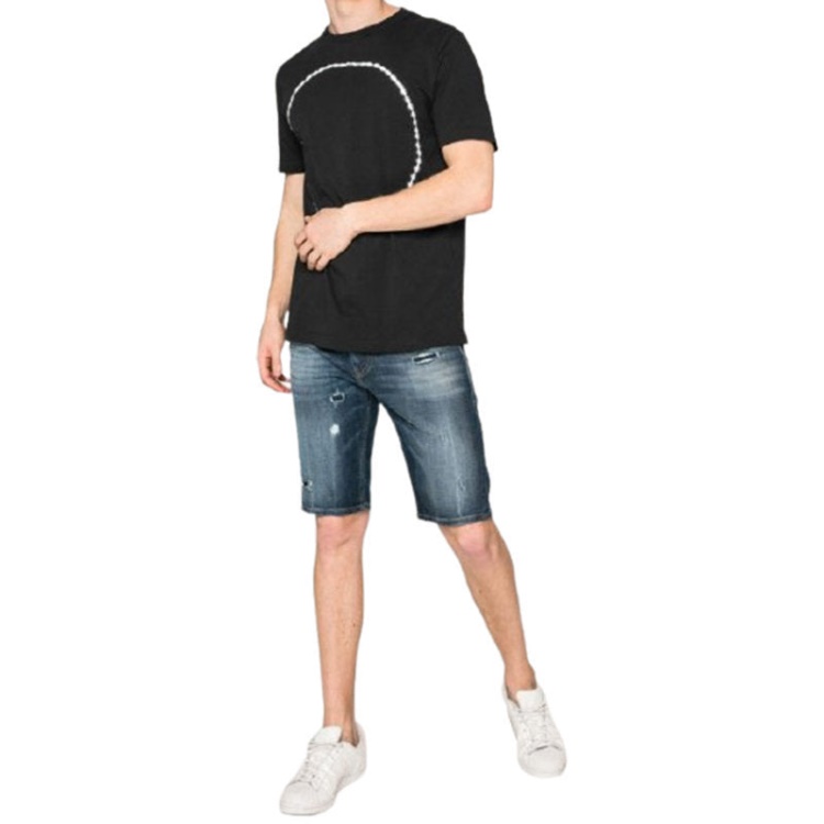 T Cereck Men's T Shirt Crew Neck Regular Fit Soft Cotton Summer Casual Tee Diesel Black/Red/Blue