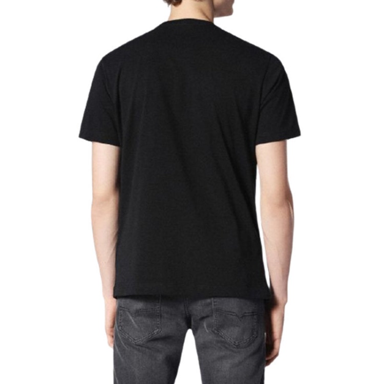 Black/White T Joe Sc Men's T Shirt Crew Neck Regular Slim Fit Casual Summer Cotton Tee Diesel