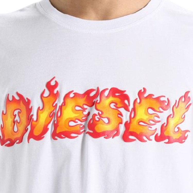 Diesel T Just Sh Men's T Shirt Crew Neck Graphic Printed Casual Summer Cotton Tee Red/Black/Blue