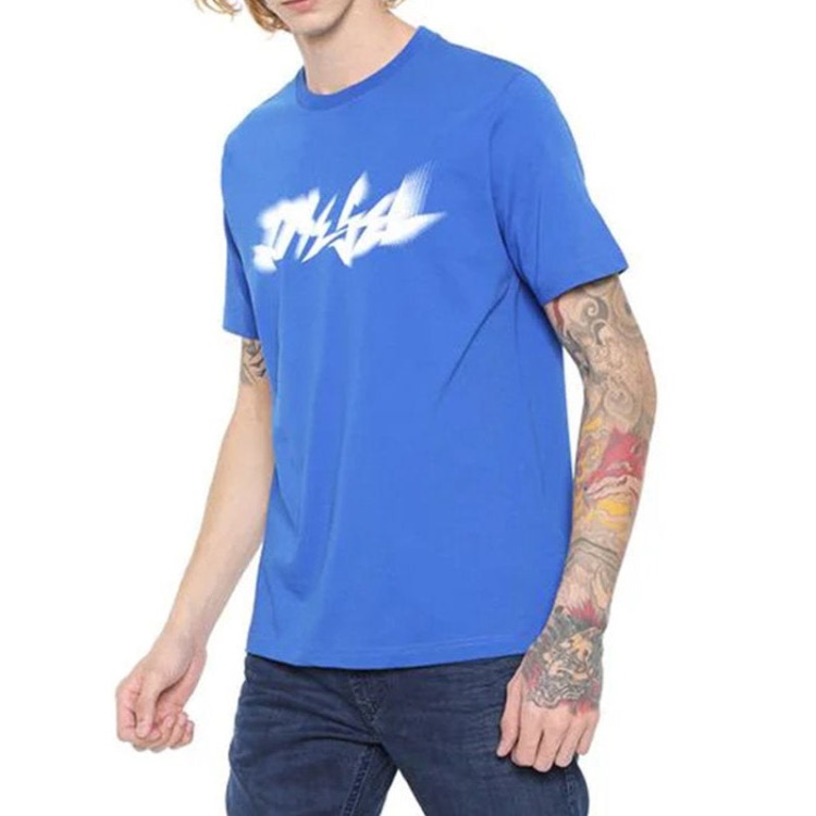 T Just Xk Men's T Shirt Short Sleeve Crew Neck Casual Summer Cotton Tees Diesel Blue/Mint Green/Dark Grey