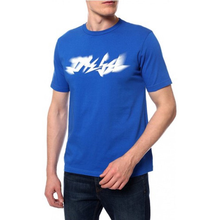 T Just Xk Men's T Shirt Short Sleeve Crew Neck Casual Summer Cotton Tees Diesel Blue/Mint Green/Dark Grey