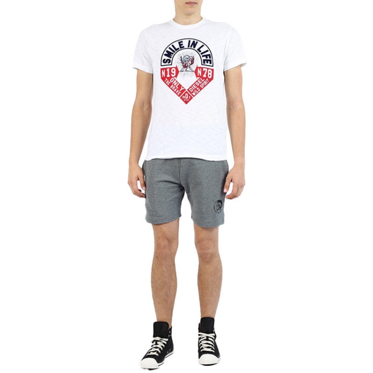 Diesel T Diego Hm Men's T Shirt Short Sleeve Crew Neck Casual Summer Cotton Tees Black/White/Blue