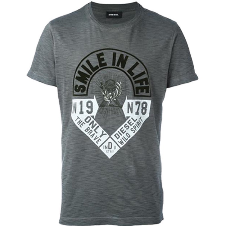 Diesel T Diego Hm Men's T Shirt Short Sleeve Crew Neck Casual Summer Cotton Tees Black/White/Blue