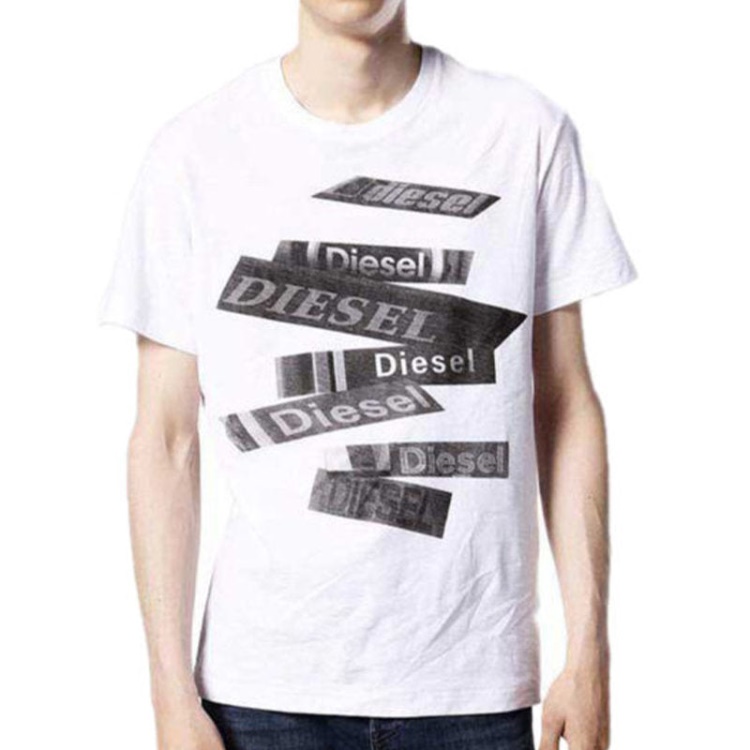 T Diego Qd Men's T Shirt Short Sleeve Crew Neck Casual Summer Cotton Tees Diesel Black/White/Navy