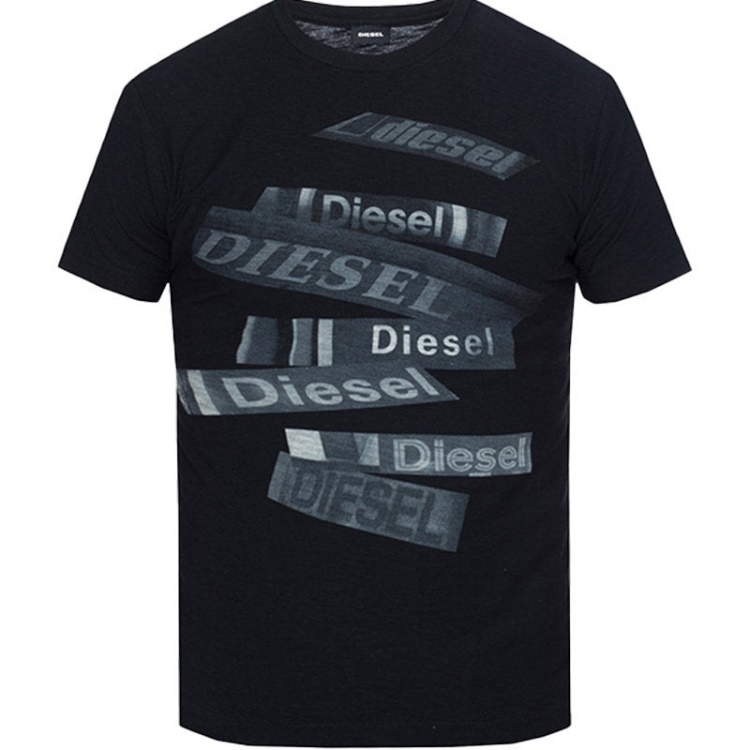 T Diego Qd Men's T Shirt Short Sleeve Crew Neck Casual Summer Cotton Tees Diesel Black/White/Navy