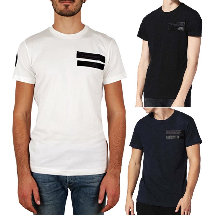 Black/Pink Diesel T Patrol Men's T Shirt Short Sleeve Crew Neck Casual Summer Cotton Tees