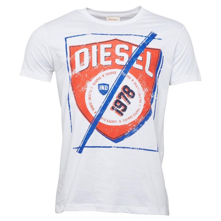 Diesel T Shielded 0R91B Men's T Shirts Crew Neck Short Sleeve Casual Tee