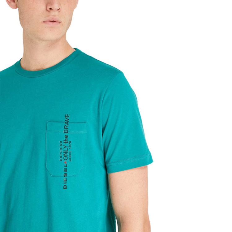 T Just Pocket Men's T-Shirt Short Sleeve Crew Neck Casual Loose Fit Diesel