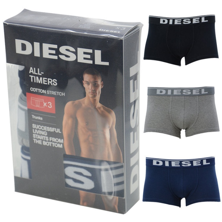 Men's Boxer Trunks Shorts 3 Pack Soft Cotton High Quality Underwear Gift Diesel