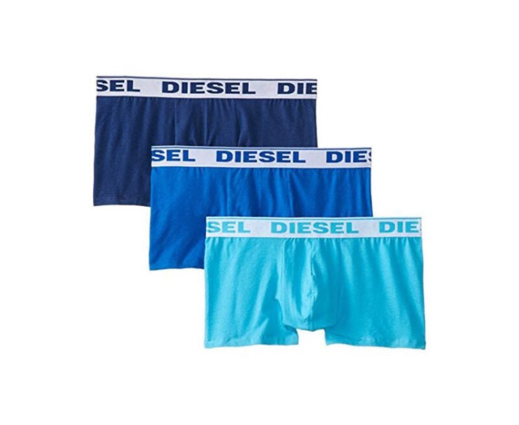 Fresh & Bright Men's Boxers Shorts 3X Pack Blue Cotton Underwear Diesel