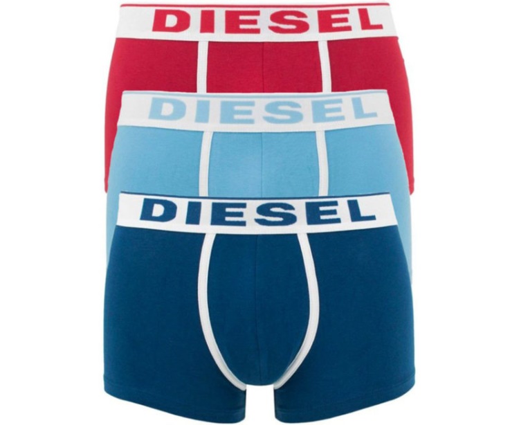 Diesel Fresh & Bright Boxer Trunks Men's Underwear 3 Pack Shorts Cotton E7B-2981