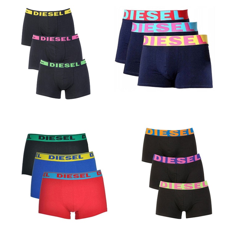 Diesel Men's Trunks Boxer Shorts Underwear Pack Of 3 High Quality Men's Trunk Multicolor Blue/Red/Black