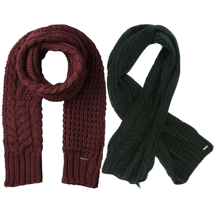K Andro Men's Scarf Winter Shawl Wrap Casual Women's Scarves Muffler Diesel Black/Maroon