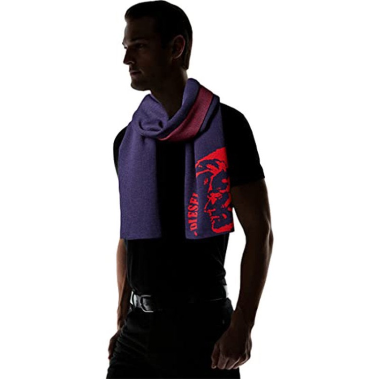 Diesel K-Duboo Men's Scarf Winter Shawl Wrap Casual Gents Scarves Muffler Navy