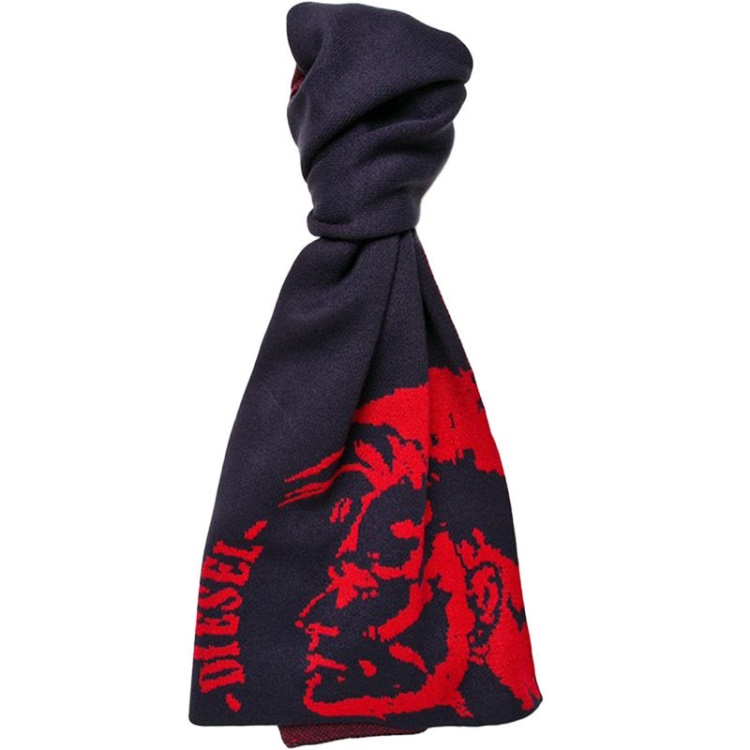 Diesel K-Duboo Men's Scarf Winter Shawl Wrap Casual Gents Scarves Muffler Navy