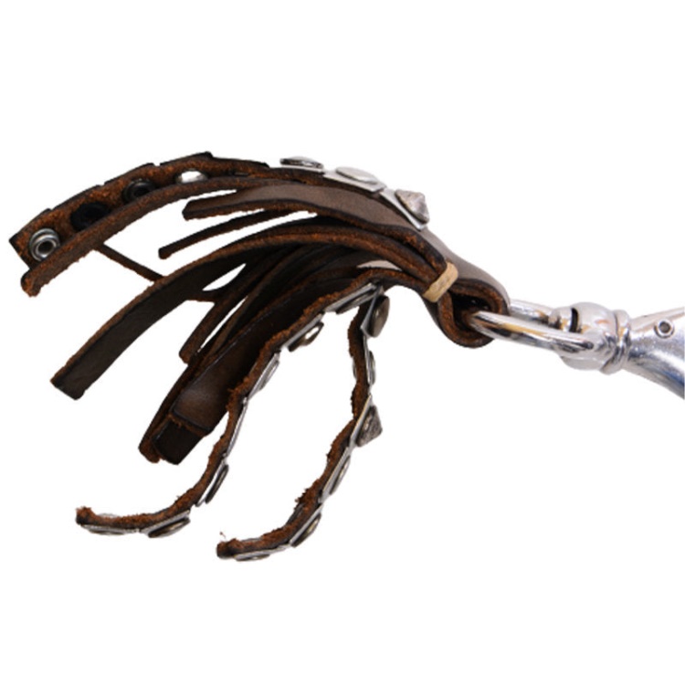 Abos Men's Keyring Genuine Cow Leather Metal Holder Brown Key Holder Diesel