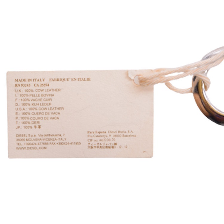 Abos Men's Keyring Genuine Cow Leather Metal Holder Brown Key Holder Diesel