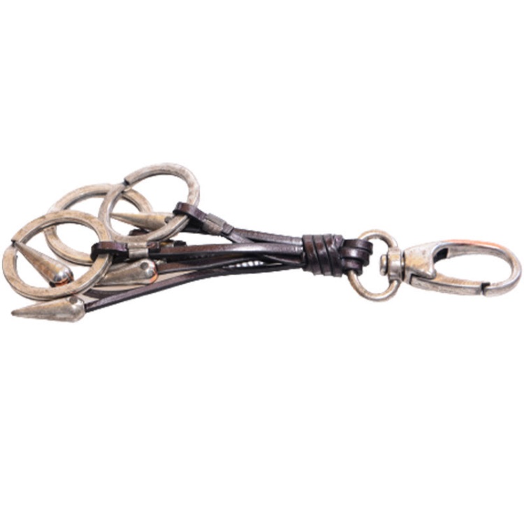 Diesel Abapo Men's Keyring Genuine Cow Leather Metal Holder Brown Key Holder