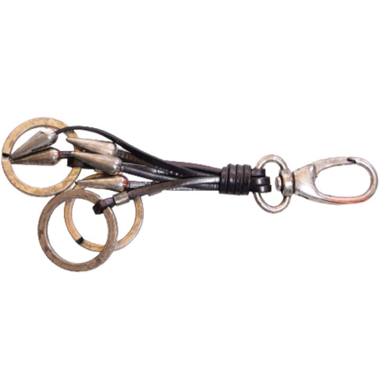 Diesel Abapo Men's Keyring Genuine Cow Leather Metal Holder Brown Key Holder