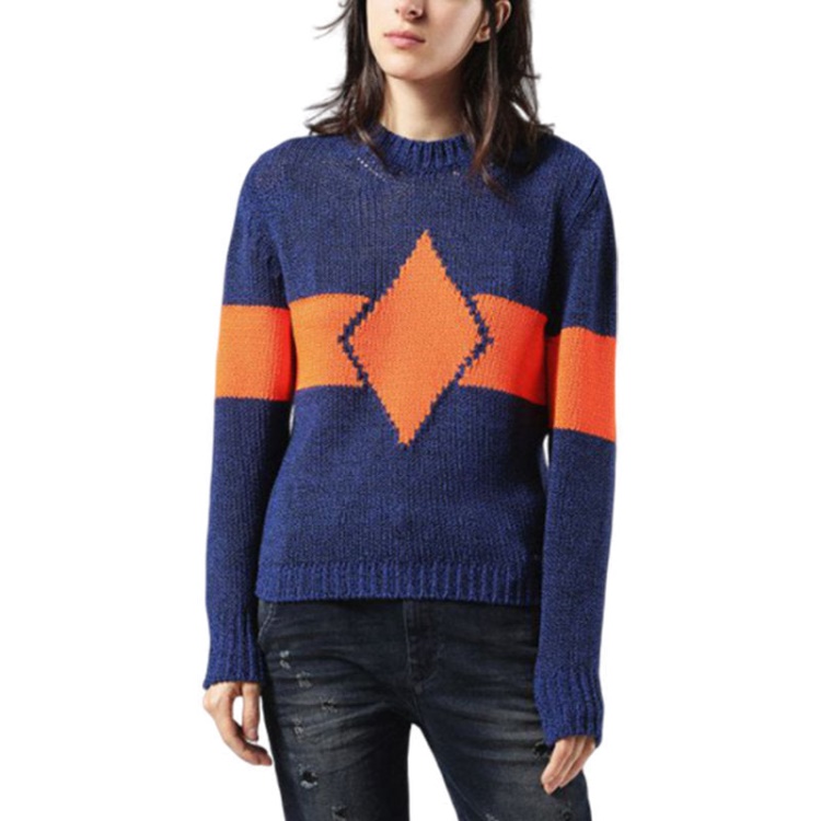Diesel M Rhombus 0Namm 8Cr Women's Sweatshirt Slim Crew Neck Pullover Wool Jumper