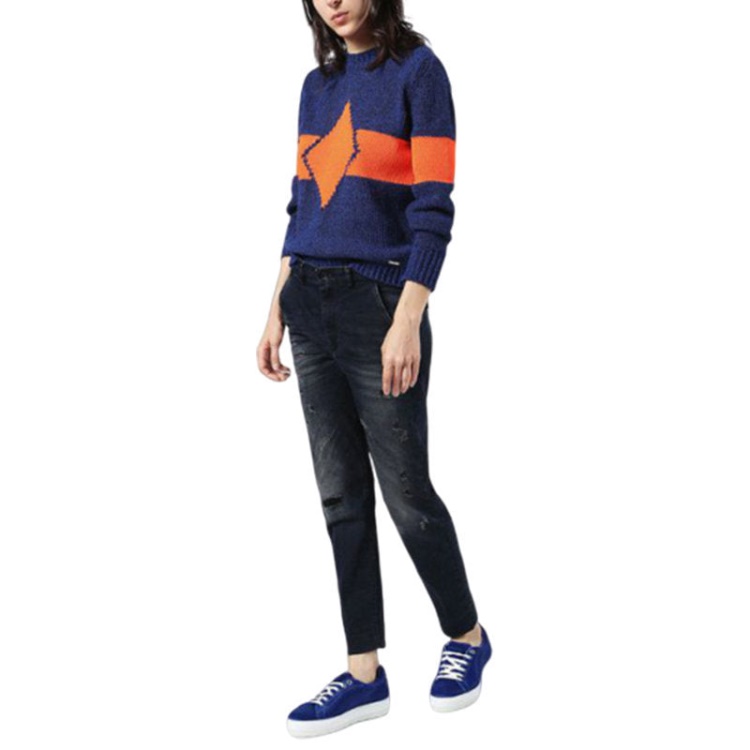 Diesel M Rhombus 0Namm 8Cr Women's Sweatshirt Slim Crew Neck Pullover Wool Jumper