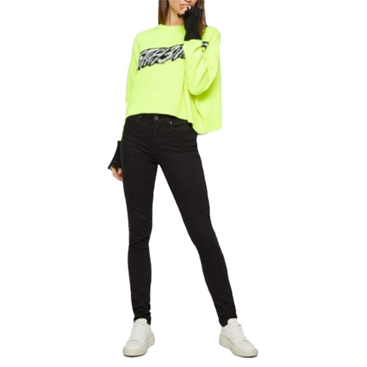 M Ticx Women's Sweatshirt Long Sleeve Ladies Pullover Wool Knitwear Green Diesel