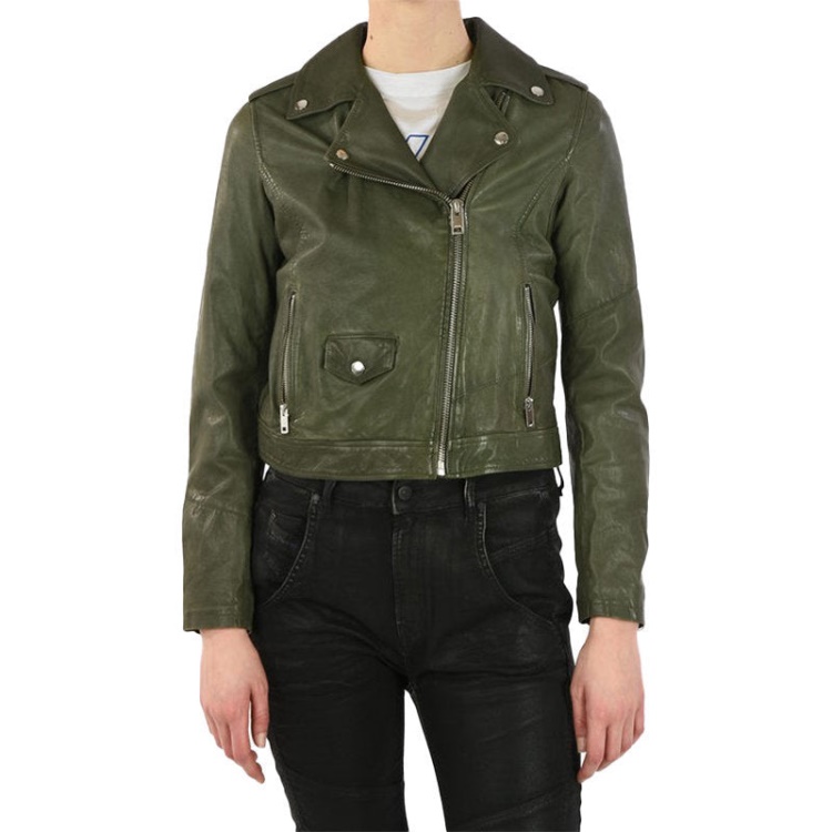 Diesel R Sery Women's Jackets Stylish Leather Racer Coats Casual Biker Jackets
