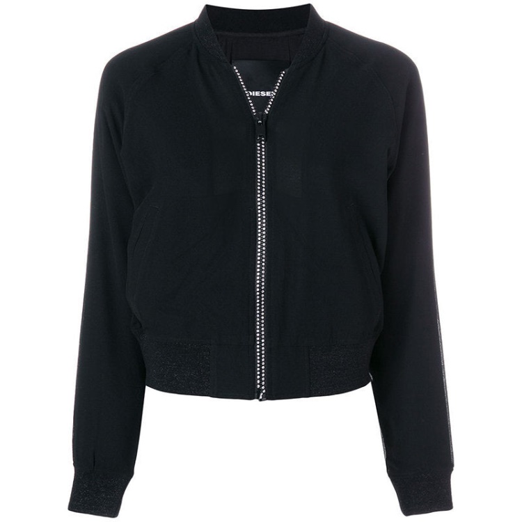 De Bruce L Women's Bomber Jacket Quilted Varsity Jacket Winter Black Coat Diesel