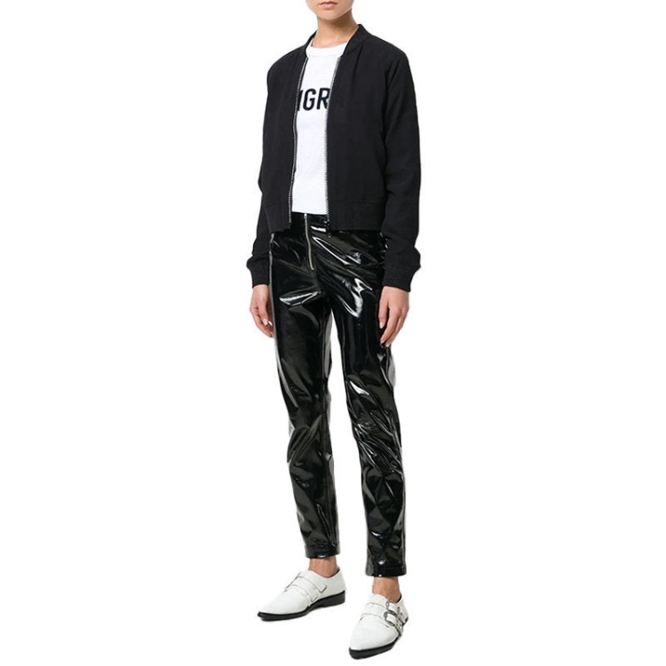 De Bruce L Women's Bomber Jacket Quilted Varsity Jacket Winter Black Coat Diesel