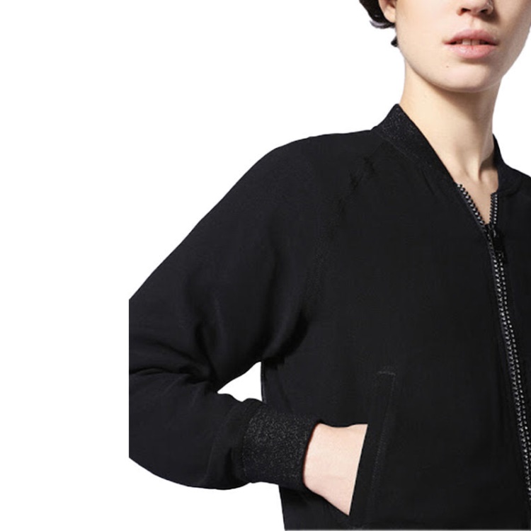 De Bruce L Women's Bomber Jacket Quilted Varsity Jacket Winter Black Coat Diesel