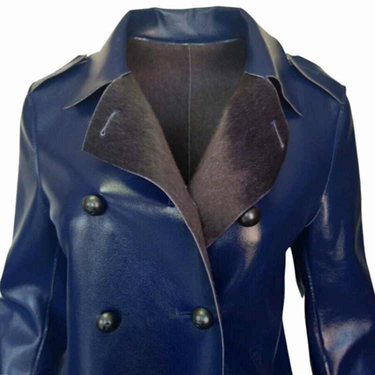 Diesel L Lilac Women's Jacket Double Breasted Coat Winter Reversible Overcoat