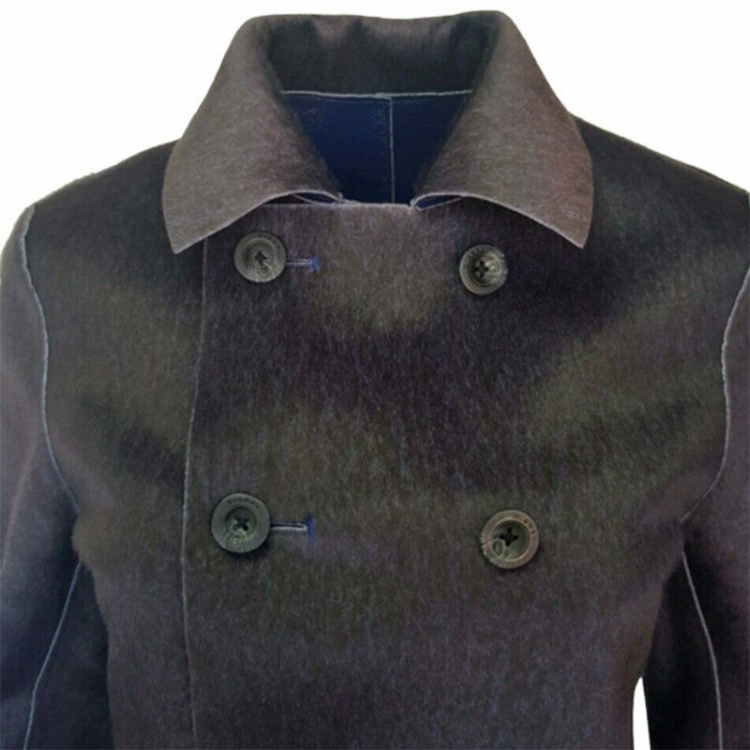 Diesel L Lilac Women's Jacket Double Breasted Coat Winter Reversible Overcoat