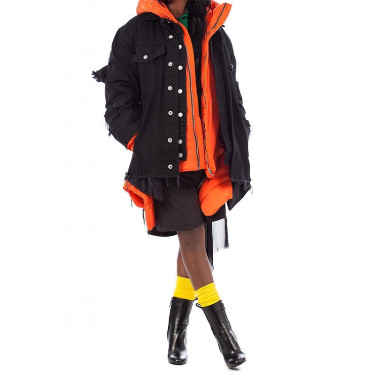 L Spez A Women's Biker Jackets Stylish Leather Coats Cotton Casual Racer Diesel