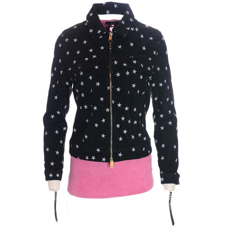 De Rocky Women's Jackets Stylish Denim Racer Coats Casual Biker Jackets Diesel