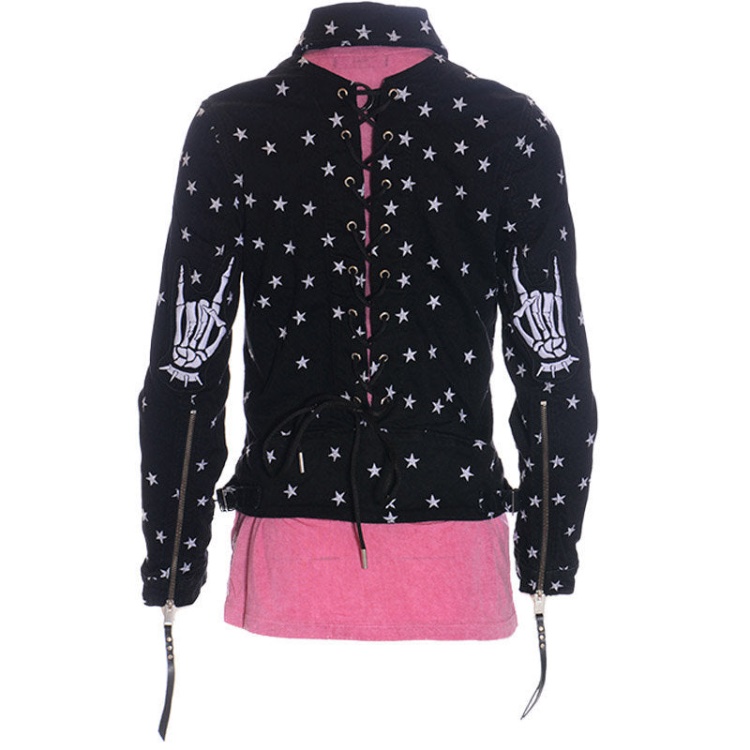 De Rocky Women's Jackets Stylish Denim Racer Coats Casual Biker Jackets Diesel