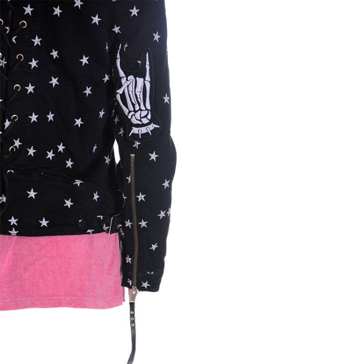 De Rocky Women's Jackets Stylish Denim Racer Coats Casual Biker Jackets Diesel