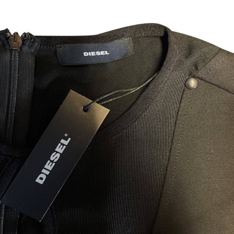 D Kelsey Women's Dress Round Neck Sleeveless Short Top Party Velvet Black Diesel