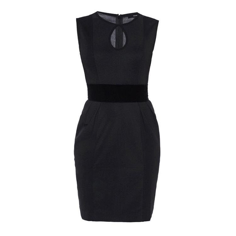 D Kelsey Women's Dress Round Neck Sleeveless Short Top Party Velvet Black Diesel