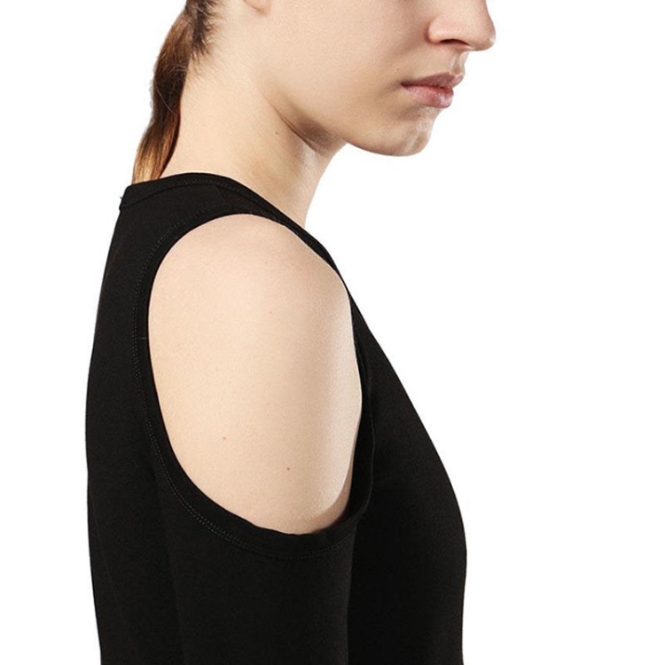 Diesel D Cecyl 0Dapr Women's Short Dress Cotton Black Long Sleeve Crew Neck Tops