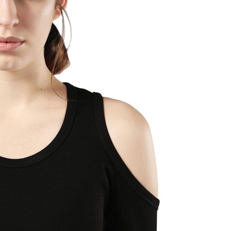 Diesel D Cecyl 0Dapr Women's Short Dress Cotton Black Long Sleeve Crew Neck Tops