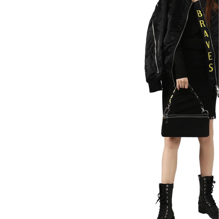 Diesel D Cecyl 0Dapr Women's Short Dress Cotton Black Long Sleeve Crew Neck Tops